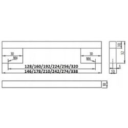 Uchwyt meblowy aa-18 192x210 chrom GTV